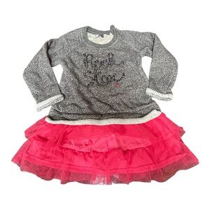 Cozy Gray Sweatshirt with Pink Tulle Skirt